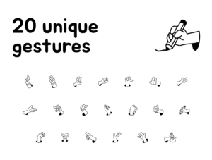 Hands gestures - drawn icons