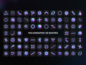 Holographic 3D shapes collection