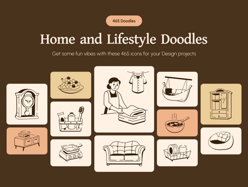 Home and Lifestyle Doodle Icons