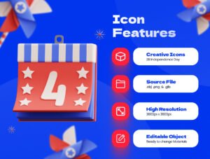 Independence Day 3D Illustrations