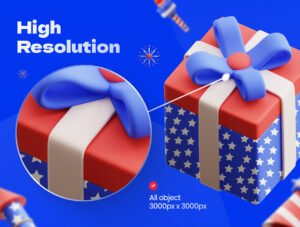 Independence Day 3D Illustrations