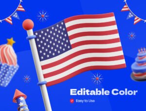 Independence Day 3D Illustrations