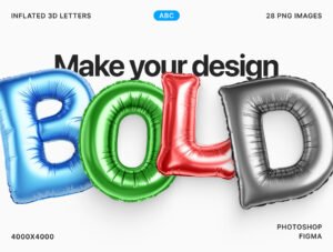Inflated 3D Puffy Font
