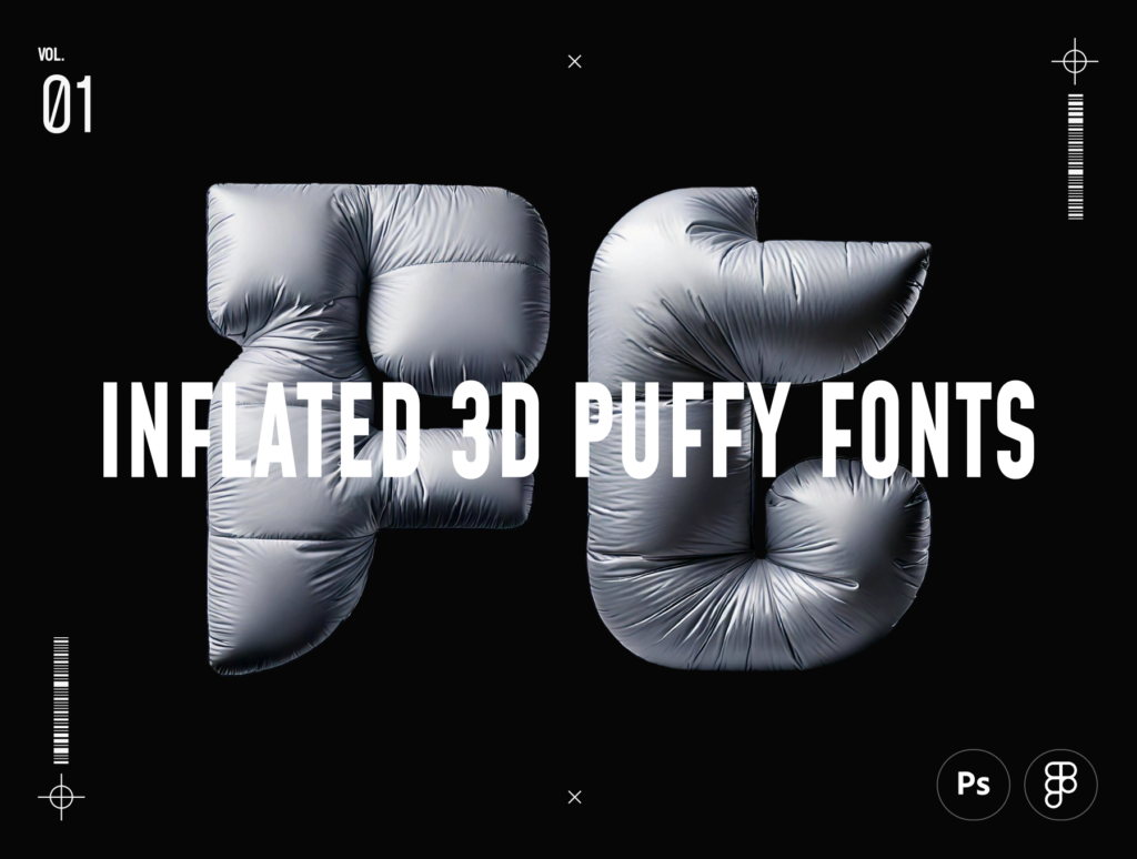 Inflated 3D Puffy Fonts Vol.01