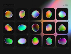 Iridescent blob shapes collection