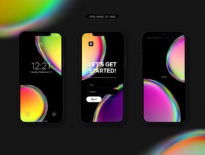 Iridescent blob shapes collection