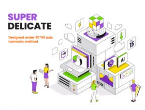 Isometric Ui Illustration kit