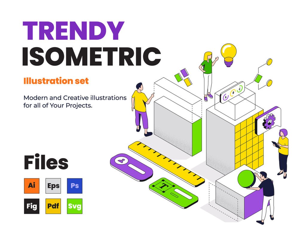 Isometric Ui Illustration kit