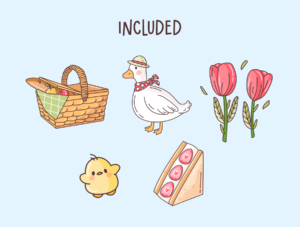 Joyful Picnic 10 Illustration Set