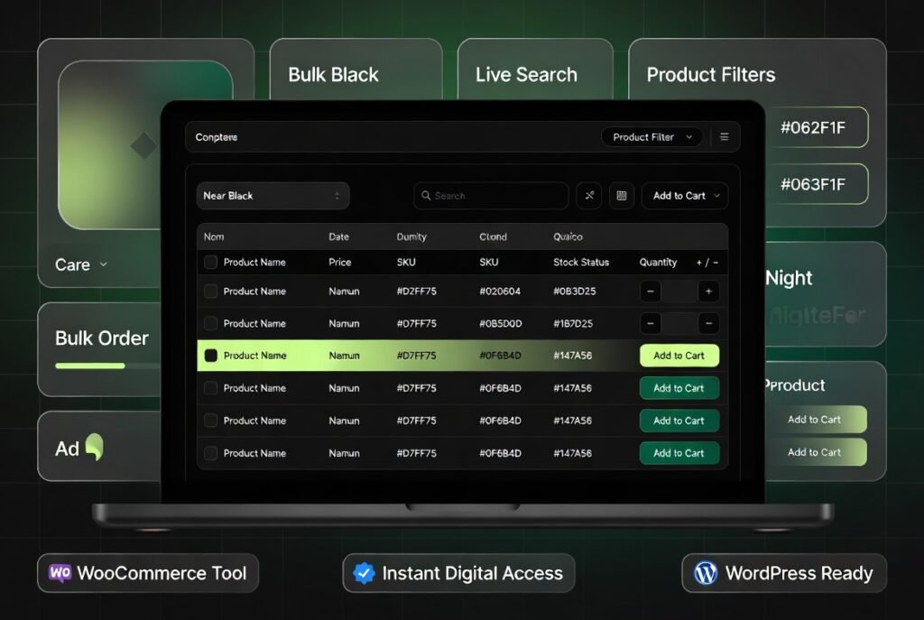 WooCommerce Product Table Plugin – Fast Searchable Product Listings & Bulk Order System