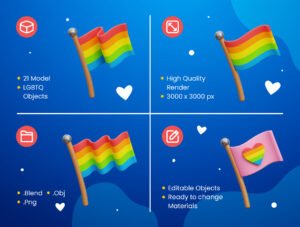 LGBTQ 3D Icons