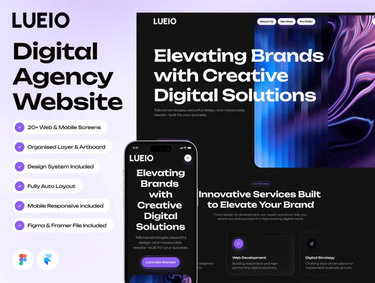 LUEIO - Digital Agency Website Framer Template