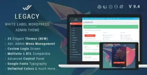Legacy Theme – White Label WordPress Admin Theme 9.7 – Admin Branding Plugin