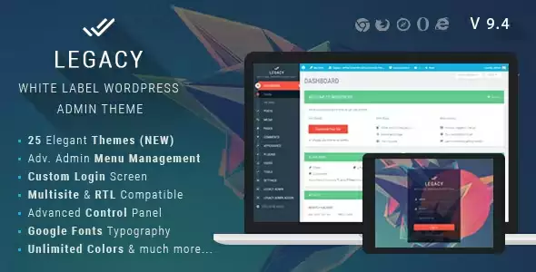 Legacy Theme – White Label WordPress Admin Theme 9.7 – Admin Branding Plugin