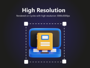 Library 3D Icon Pack