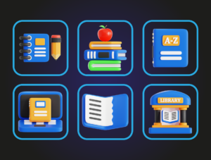 Library 3D Icon Pack