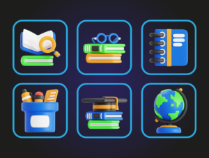 Library 3D Icon Pack