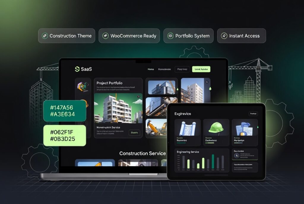 Mega Project Construction WordPress Theme – Architecture & Contractor Business Website Template