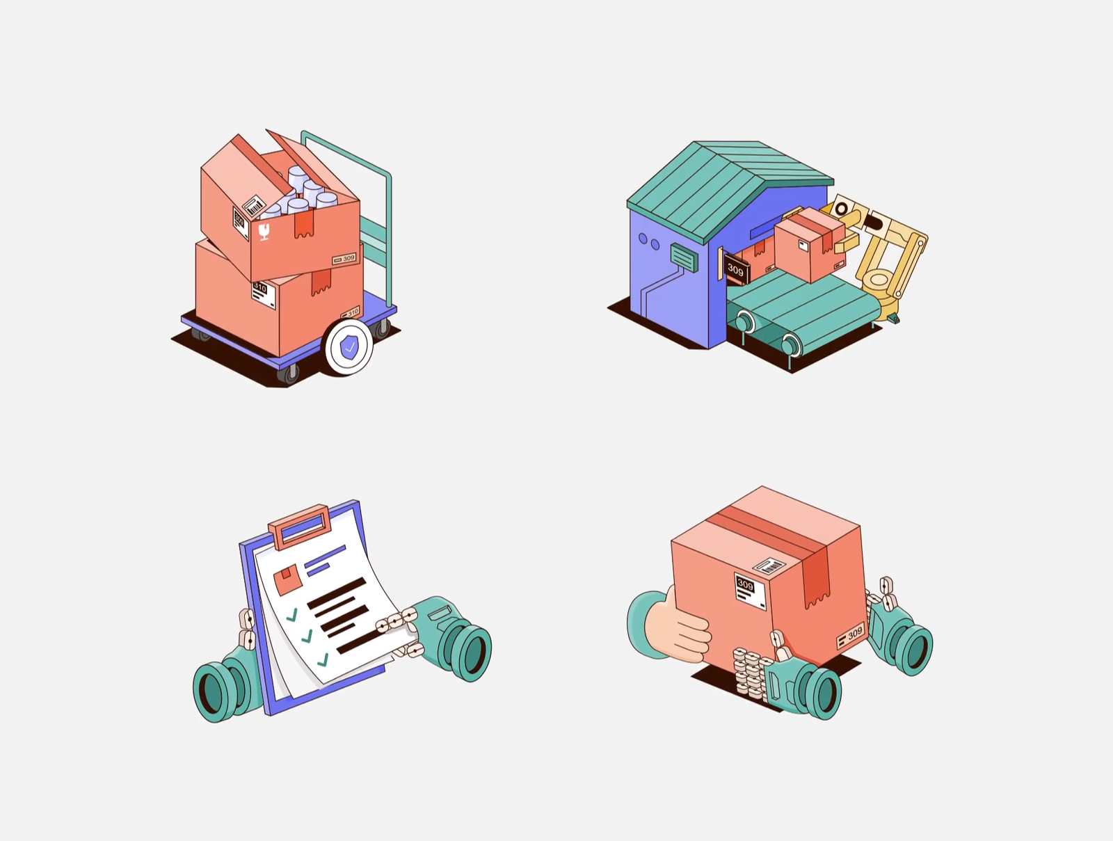 Loopbox - Animated Delivery Illustrations Set