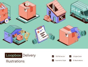 Loopbox - Delivery Illustrations Set