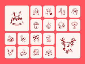 Love and Celebration Doodle Icons