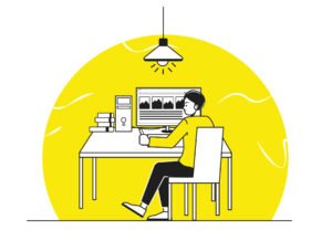 Man Work from home illustration