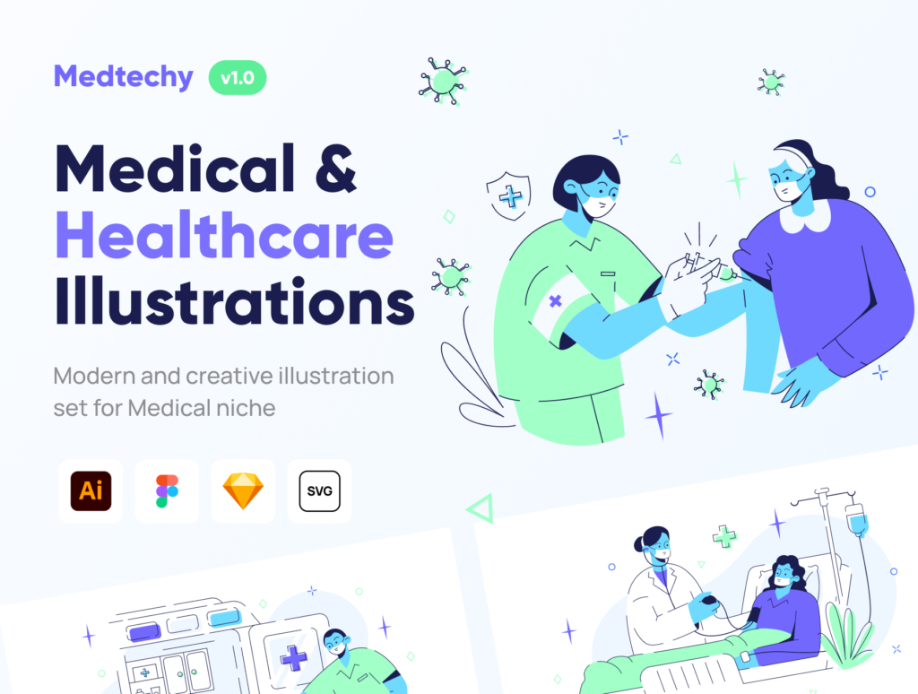 Medtechy - Medical & Healthcare Illustration Set