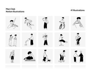 Men Club Notion Illustrations