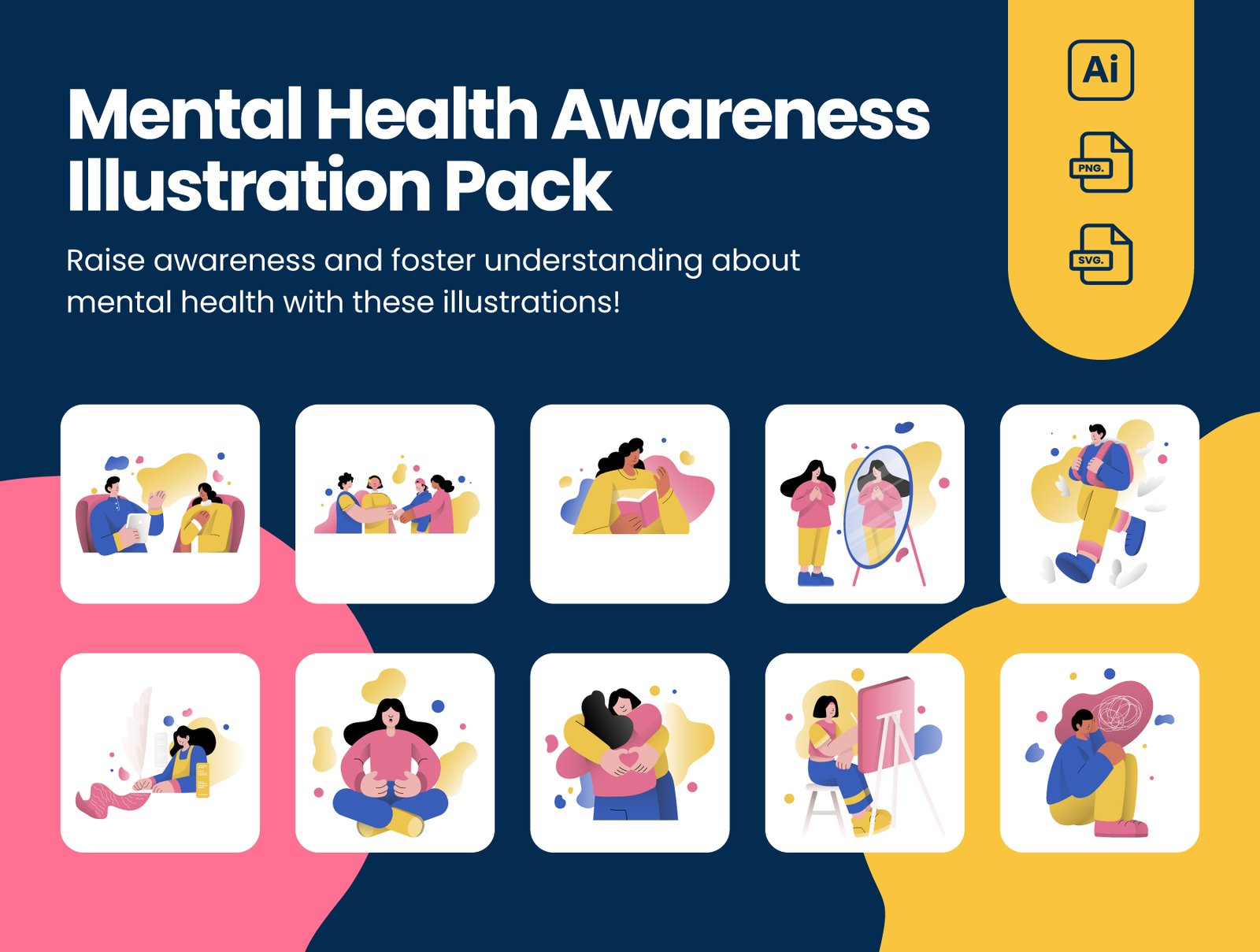 Mentall Health Awareness Illustration Pack Mental Health Awareness Illustration Pack