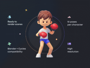 Milo & Thea: 3D Illustration Sports Pack