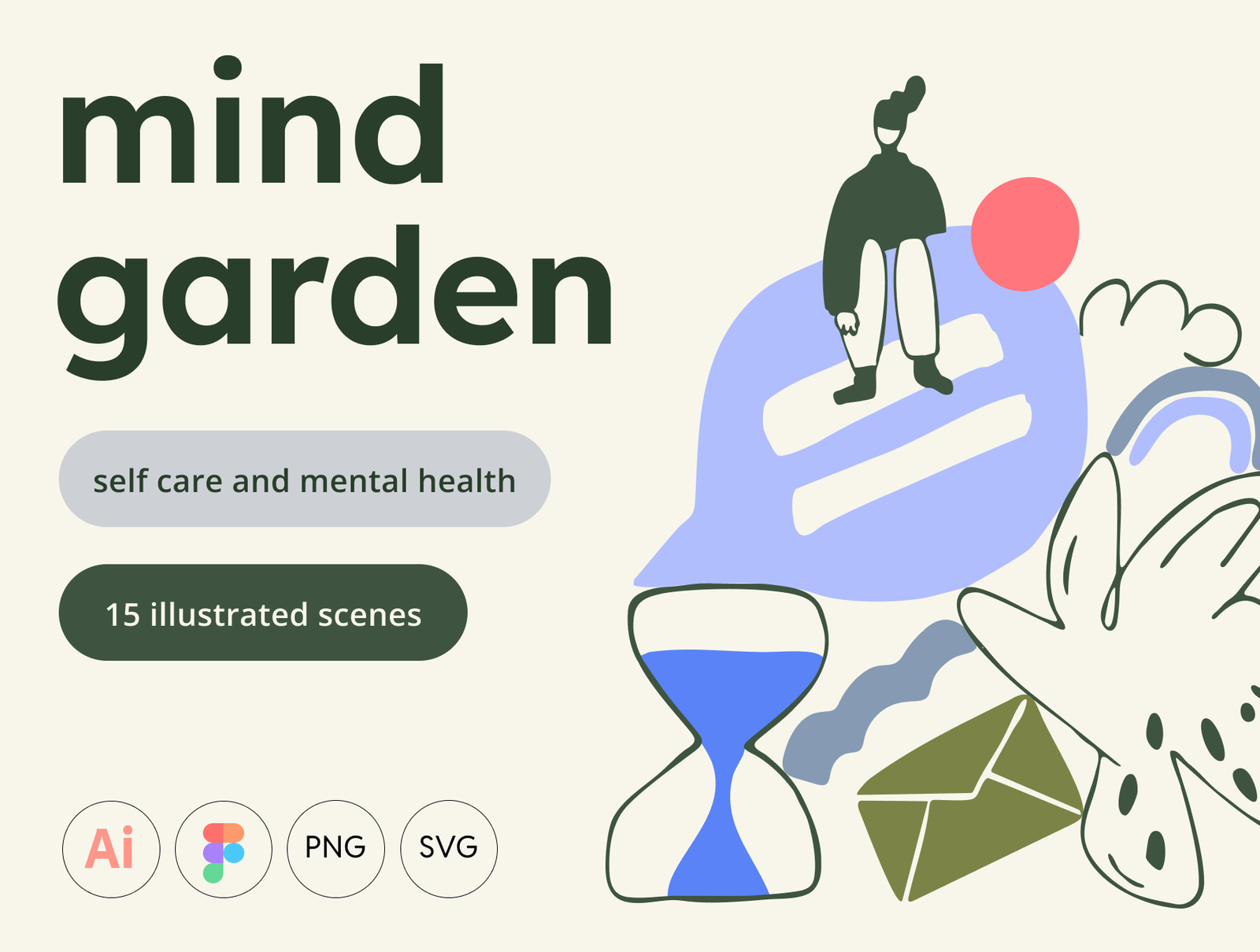 Mind Garden - Mental Health Illustration Mind Garden - Mental Health Illustrations
