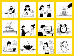 Modern Fintech Illustrations for Banking & Investment Apps