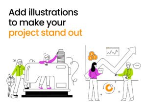 Modern Flat Illustrations of Teamwork Collaborative Projects