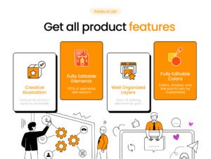 Modern Flat Illustrations of Teamwork Collaborative Projects