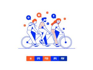 Modern Flat Line Business illustrations