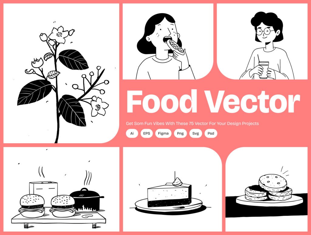 Modern Food & Beverage Illustrations
