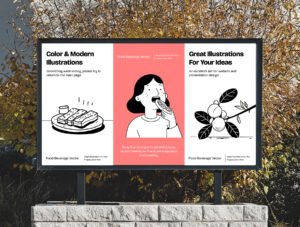 Modern Food & Beverage Illustrations for Restaurant, Menu & Delivery Apps