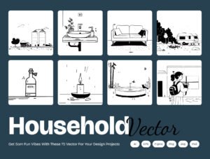 Modern Household & Everyday Objects Illustrations for Home & Lifestyle Apps