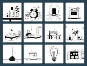 Modern Household & Everyday Objects Illustrations for Home & Lifestyle Apps