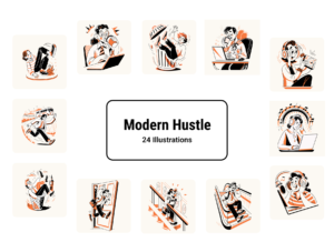 Modern Hustle – Lifestyle & Productivity Illustration Pack