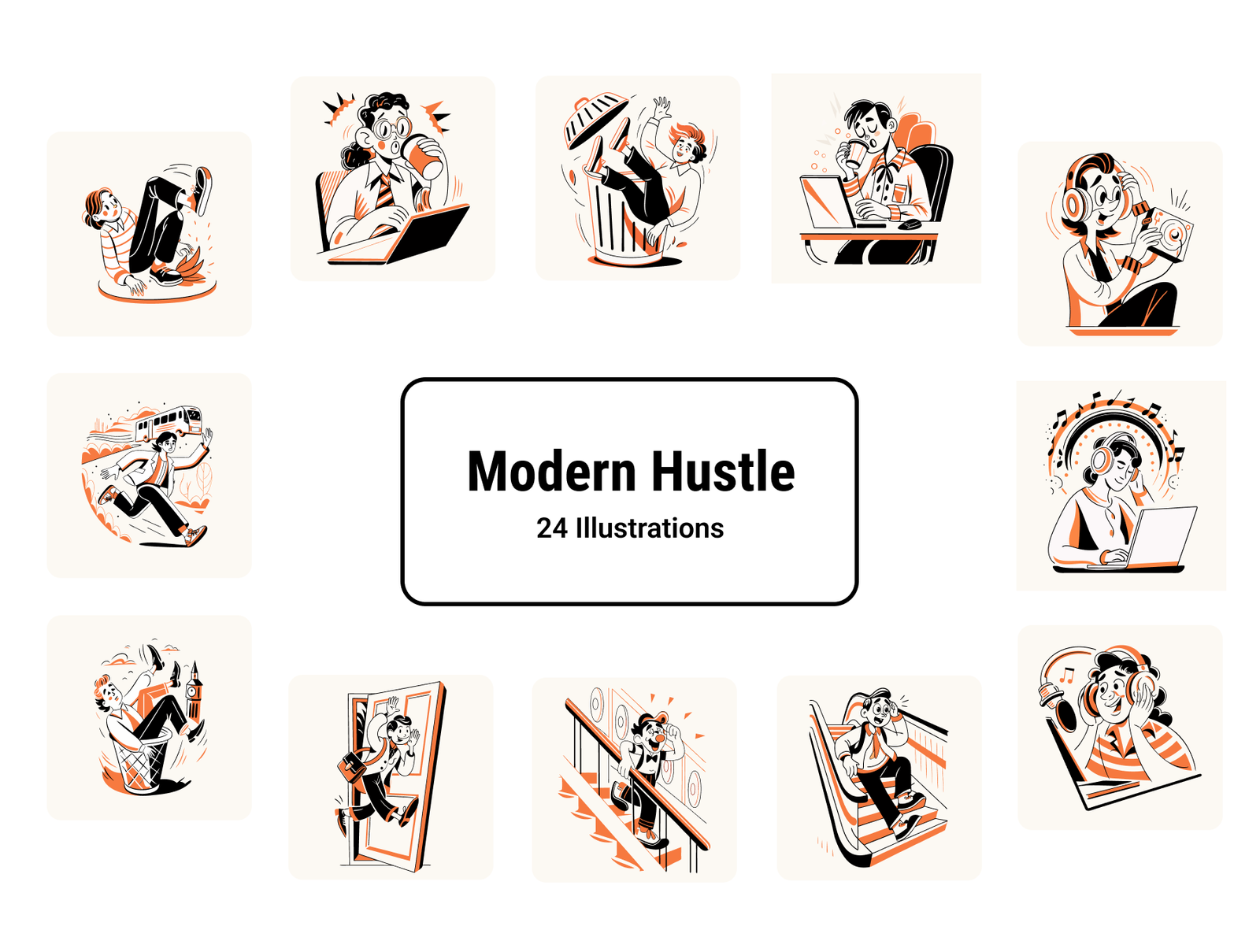 Modern Hustle – Lifestyle & Productivity Illustration Pack