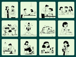 Modern Lifestyle Illustrations for Health, Travel & Everyday Living