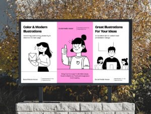 Modern Social Media UI Illustration Bundle for SaaS & Marketing