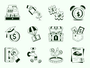 Money Drawing Illustration Set
