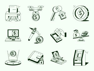 Money Drawing Illustration Set