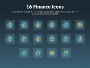 Money Signs 3D Icon Set