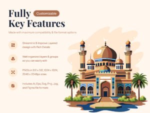 Mosque Illustration Art Set