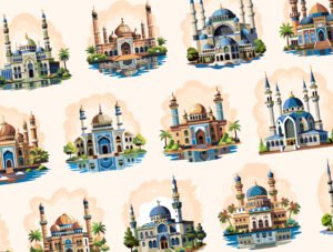 Mosque Illustration Art Set