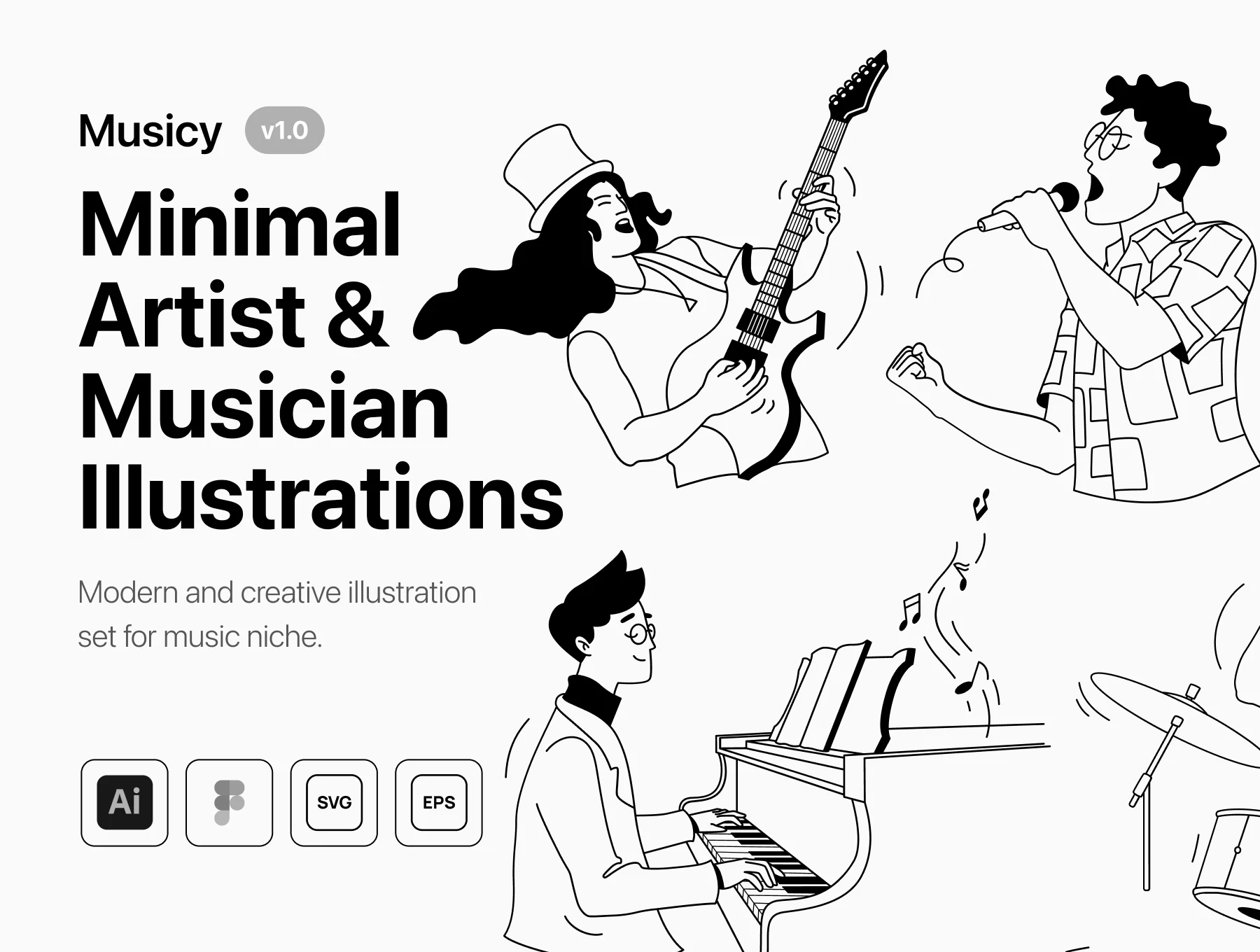Musicy - Artist - Musician Illustrations
