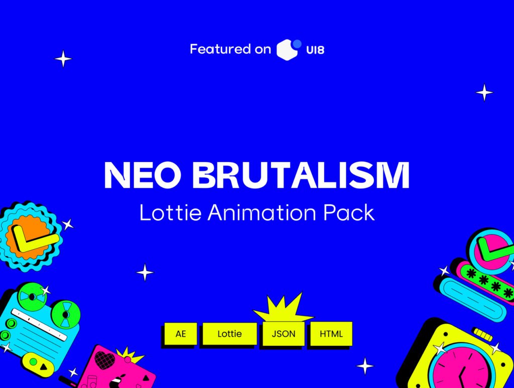 Neo Brutalism Lottie Animation Pack